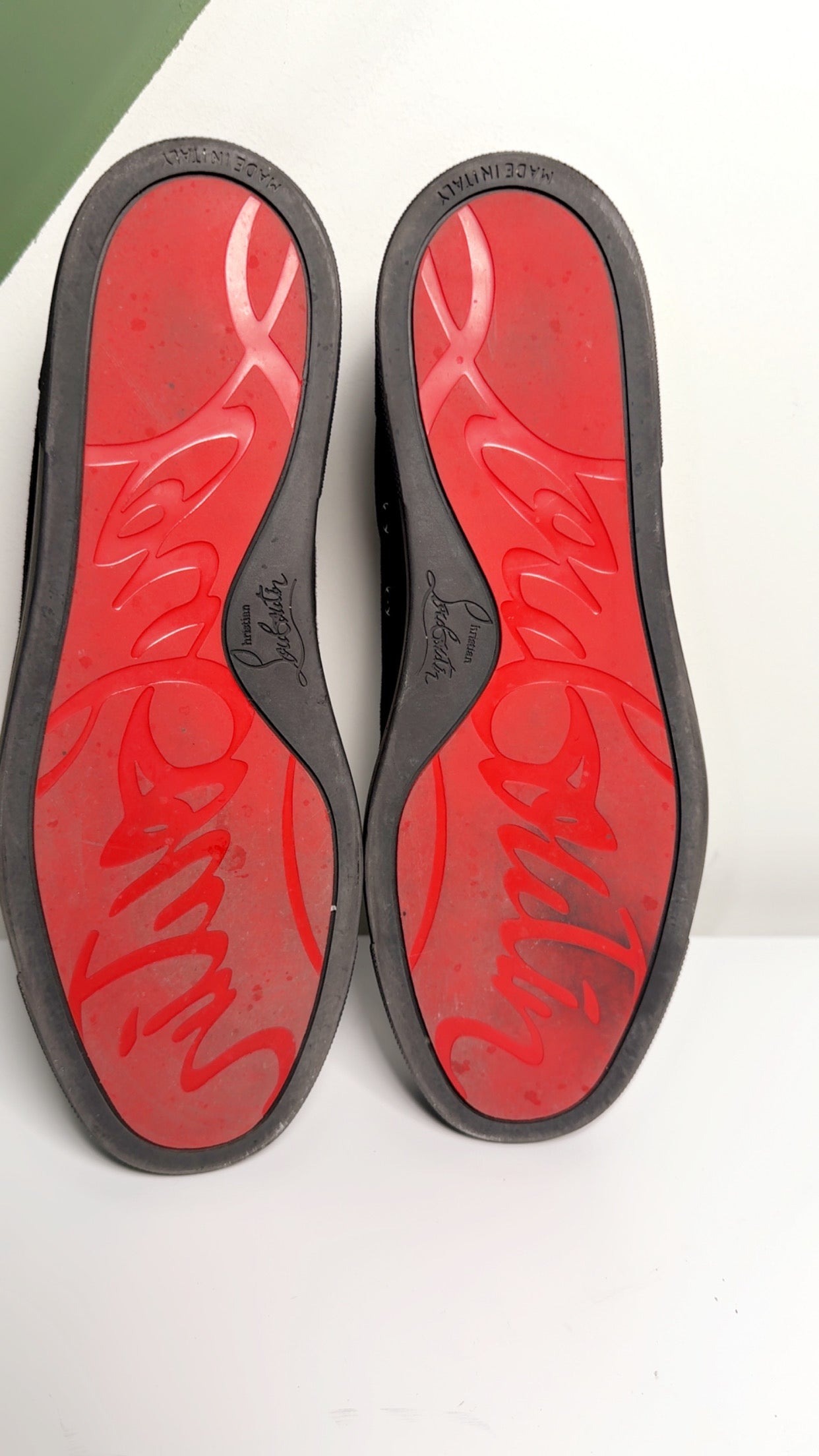 Authentic Christian Loubutin Black Sneakers with Spikes