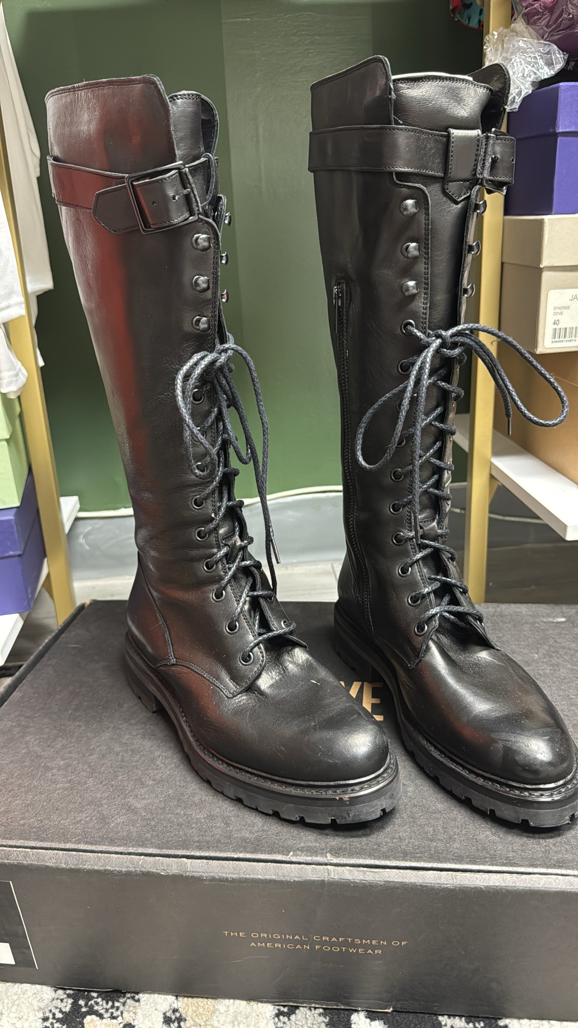 Frye Tall Combat Boot Size 9