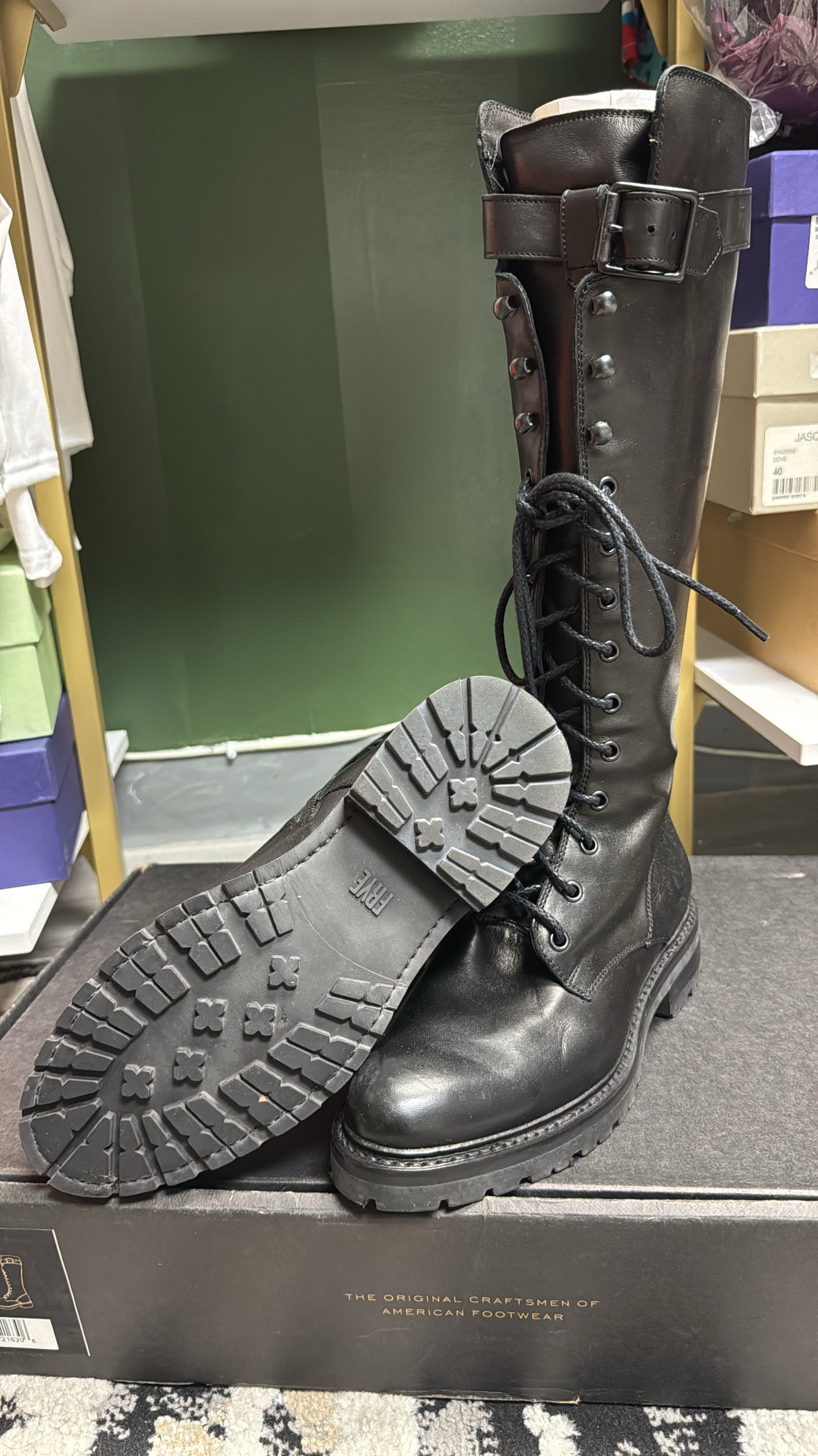 Frye Tall Combat Boot Size 9