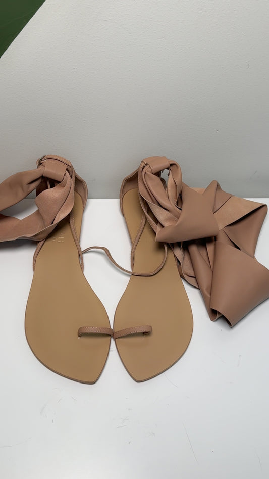Beige Wrap Sandals Sz 8M