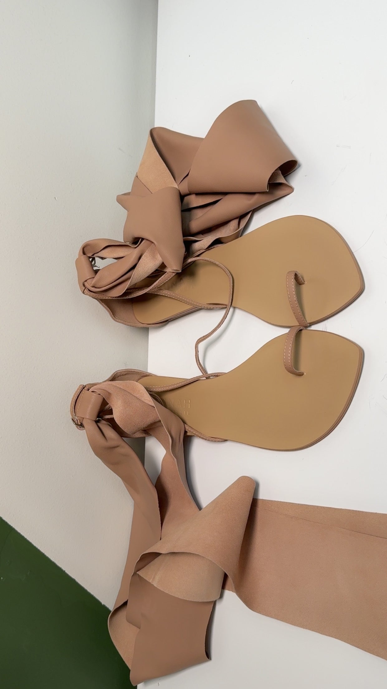 Beige Wrap Sandals Sz 8M