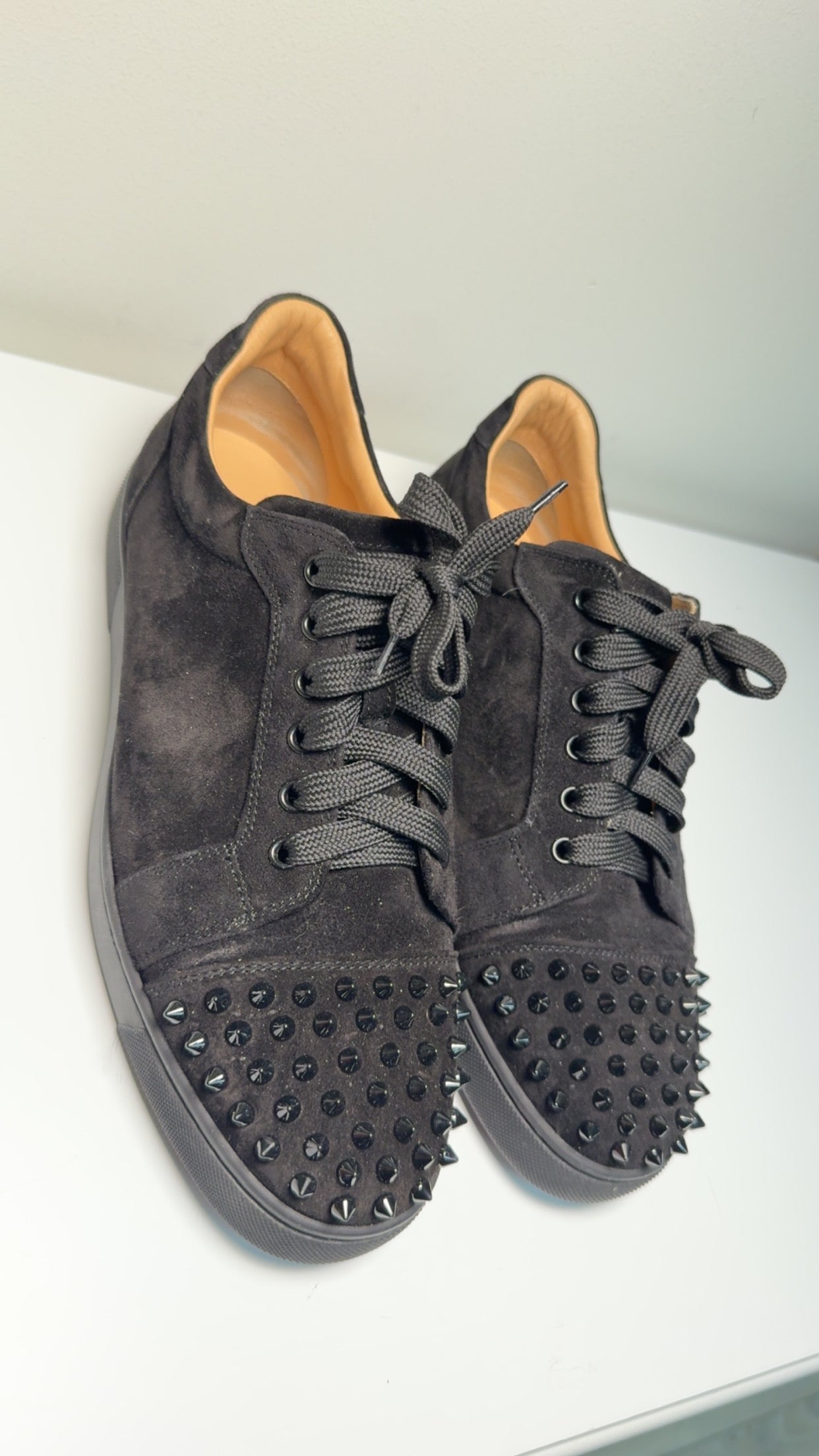 Authentic Christian Loubutin Black Sneakers with Spikes