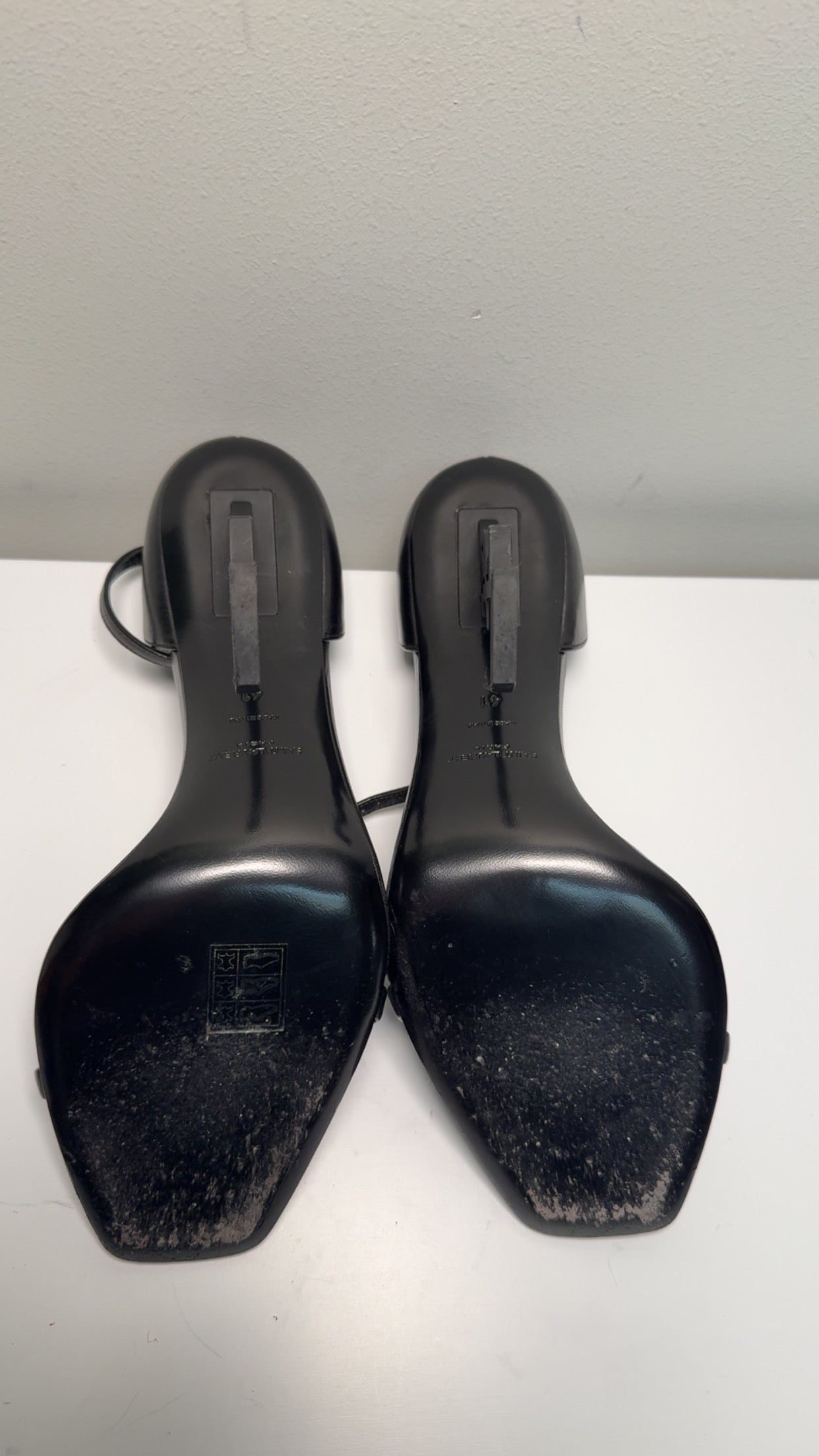 Authentic YSL Opyum Leather Black Wrap Around the Ankle with Buckle Closure SZ 41