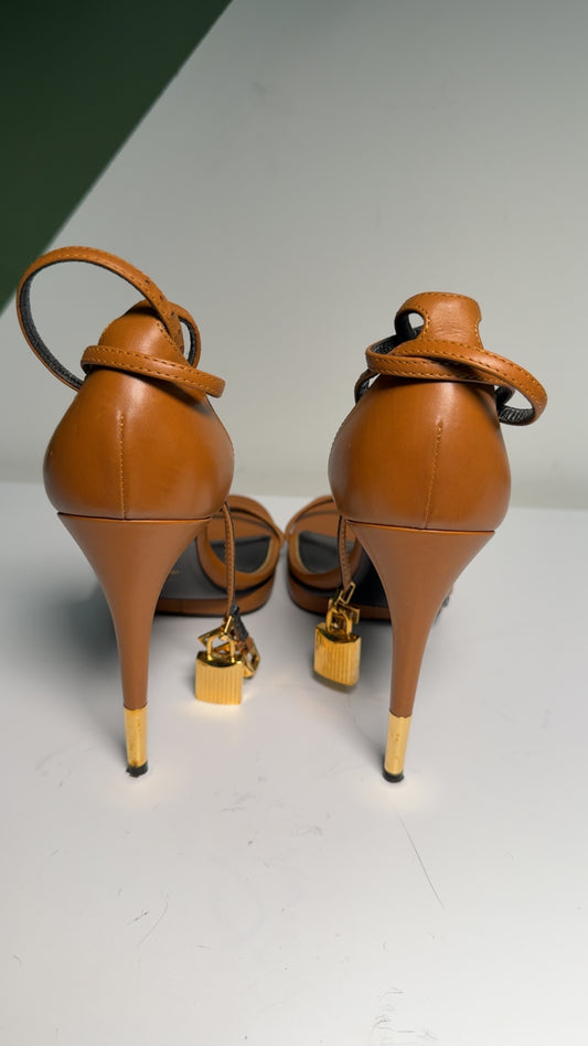 Tom Ford Platform Padlock Brown Whiskey SZ 41