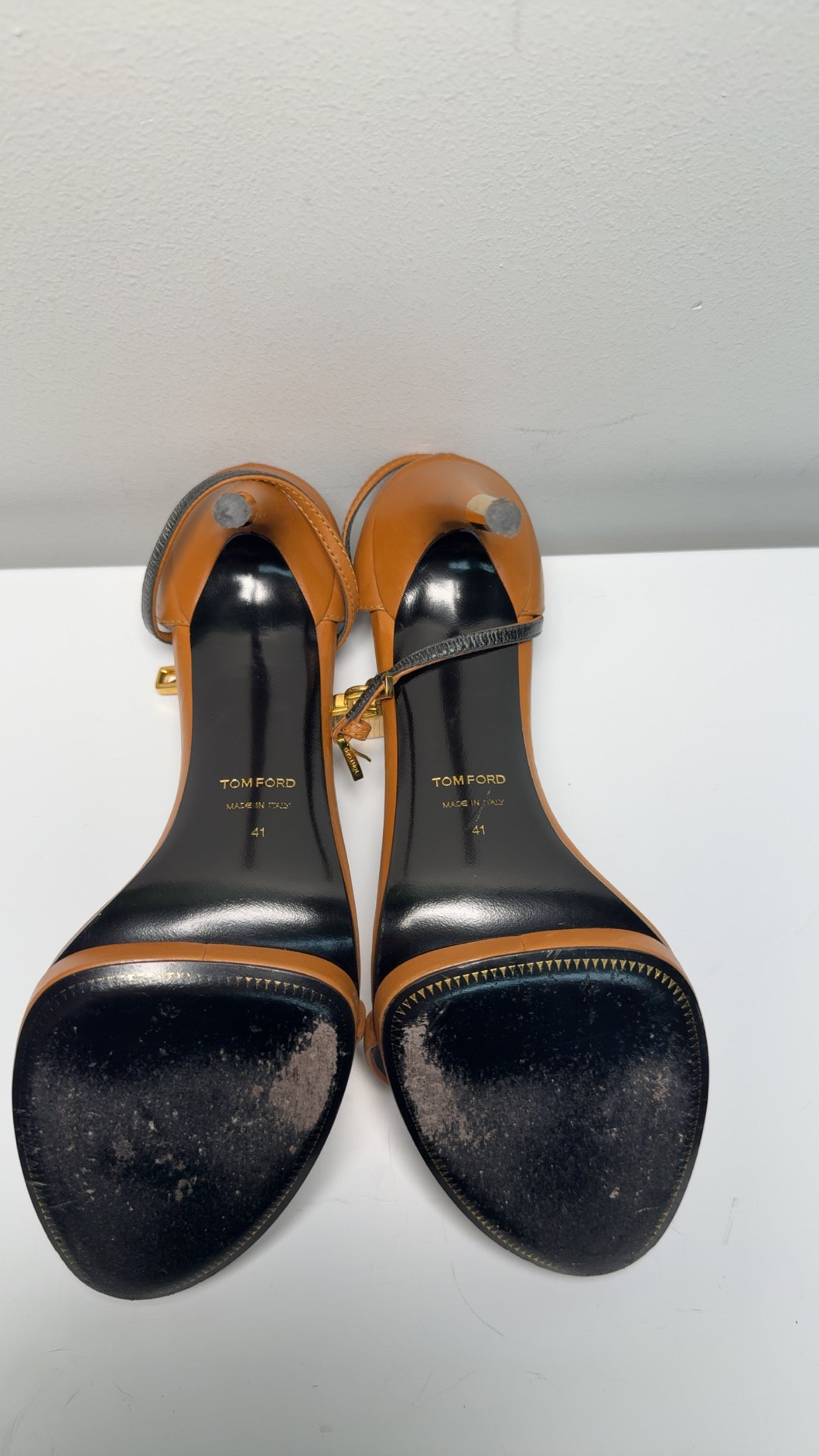 Tom Ford Platform Padlock Brown Whiskey SZ 41