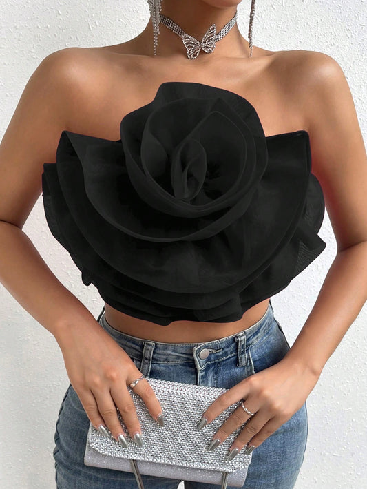 Flower Decor Crop Top